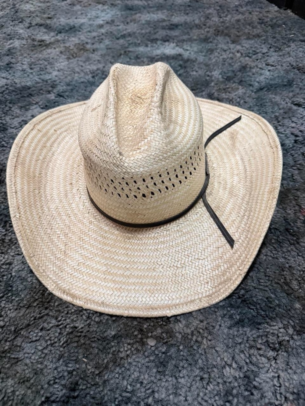 Straw Western Cowboy Hat with Black Band